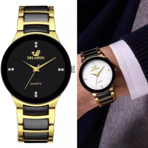 Cross-Border Popular Simple Strip Scale Couple Watch Fashion Trend Business Men’s British Style Steel Band Quartz Watch